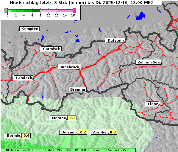 Niederschlag, 16. 12. 2025
