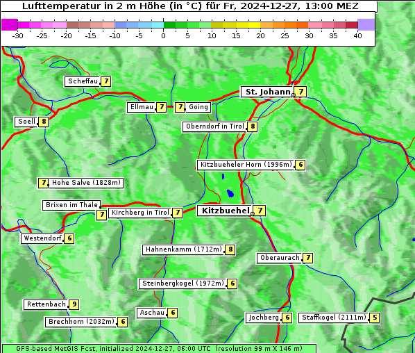 Temperatur, 27. 12. 2024