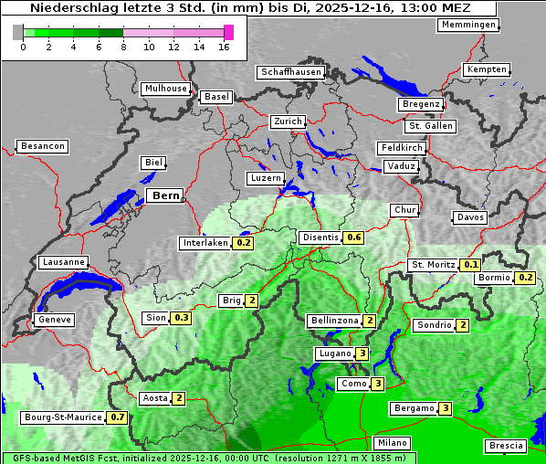Niederschlag, 16. 12. 2025