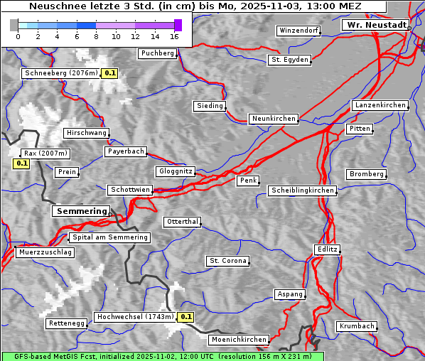 Neuschnee, 3. 11. 2025