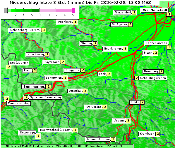 Niederschlag, 20. 2. 2026