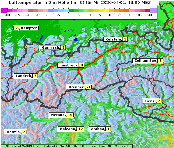 Temperatur, 1. 4. 2026