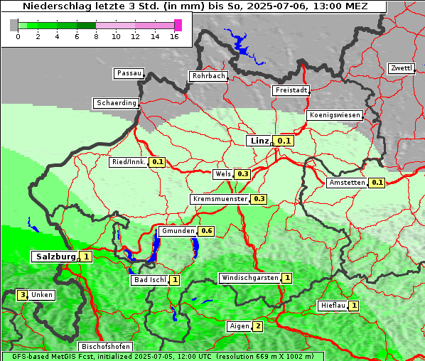 Niederschlag, 6. 7. 2025