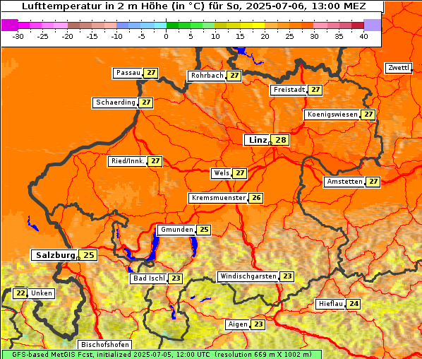 Temperatur, 6. 7. 2025