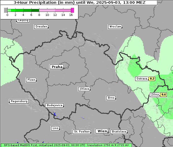 Niederschlag, 3. 9. 2025