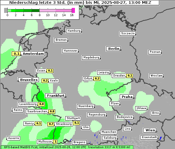 Niederschlag, 27. 8. 2025