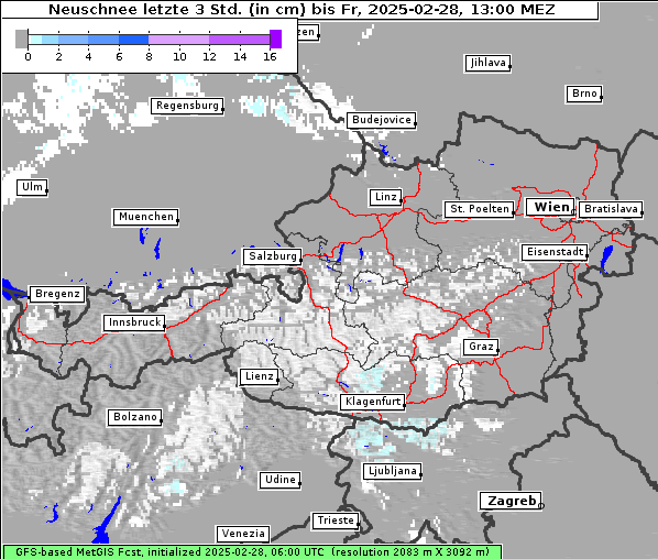 Neuschnee, 28. 2. 2025