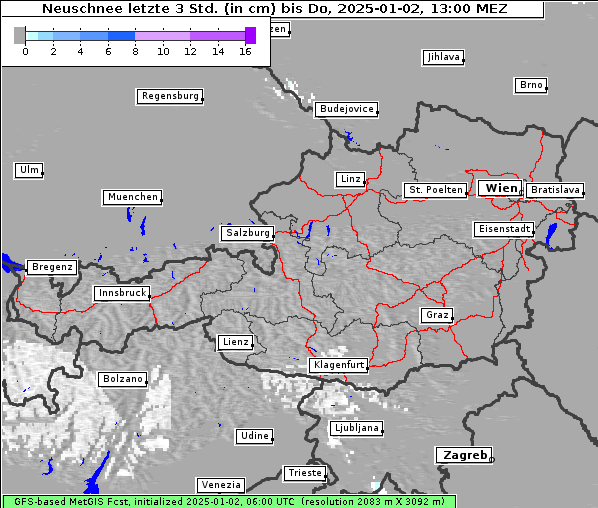 Neuschnee, 2. 1. 2025