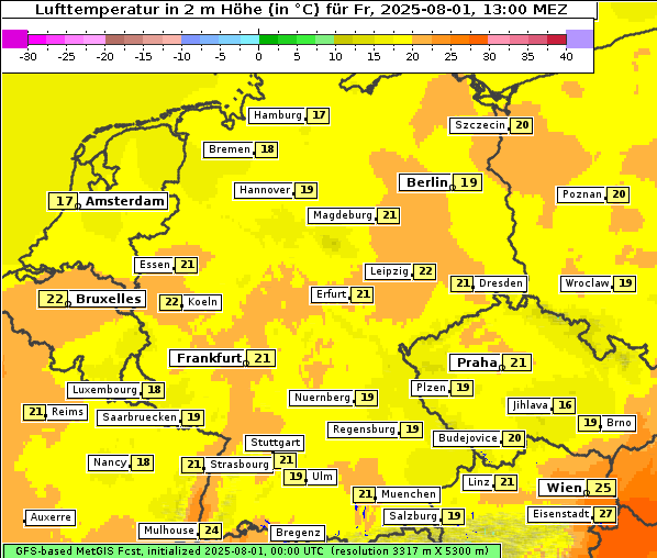 Temperatur, 1. 8. 2025
