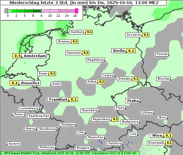 Niederschlag, 16. 10. 2025