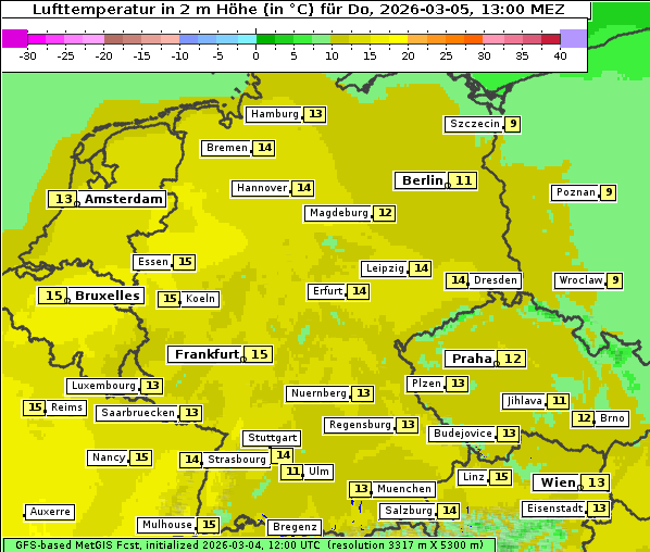 Temperatur, 5. 3. 2026