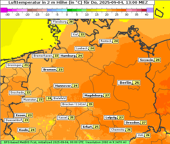 Temperatur, 4. 9. 2025