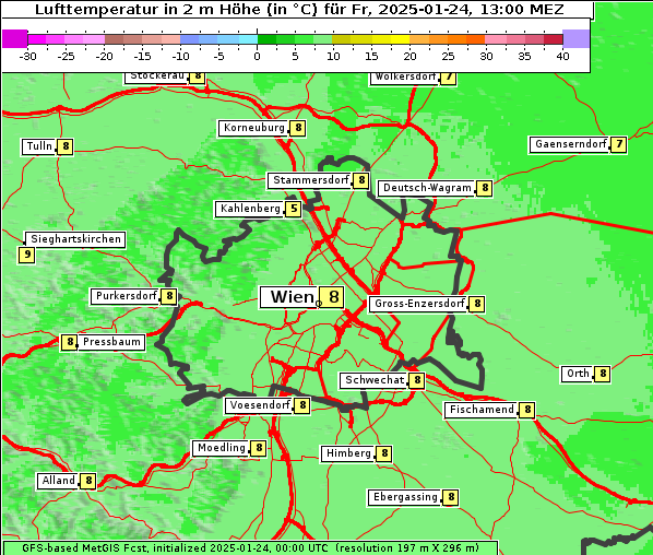 Temperatur, 24. 1. 2025