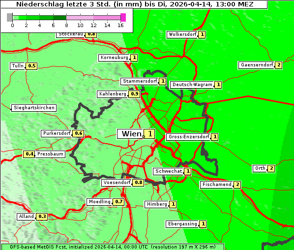 Niederschlag, 14. 4. 2026