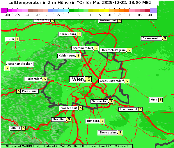 Temperatur, 22. 12. 2025