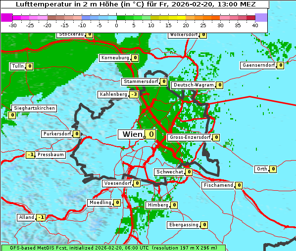 Temperatur, 20. 2. 2026