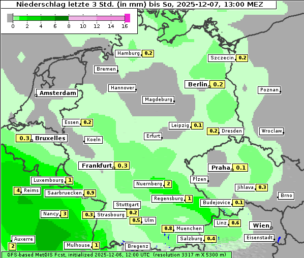 Niederschlag, 7. 12. 2025