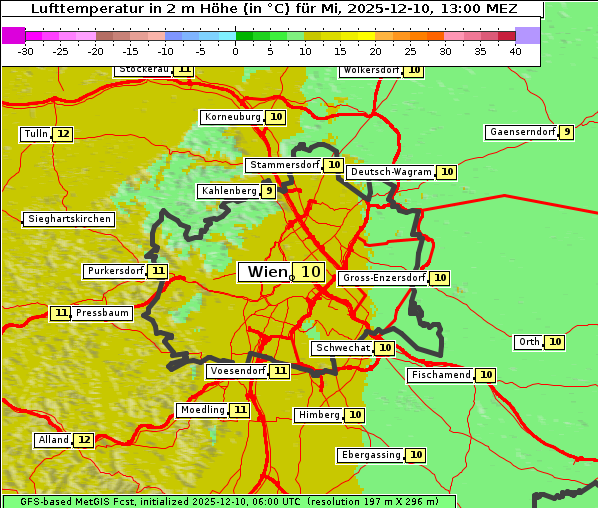 Temperatur, 10. 12. 2025