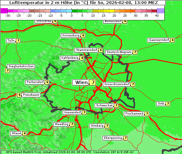 Temperatur, 8. 2. 2026