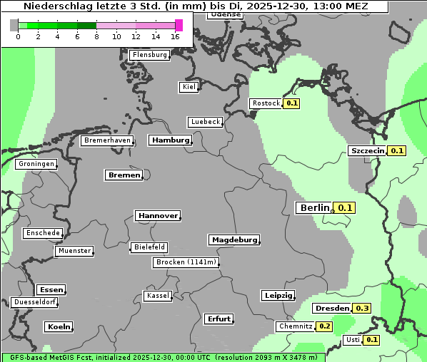 Niederschlag, 30. 12. 2025