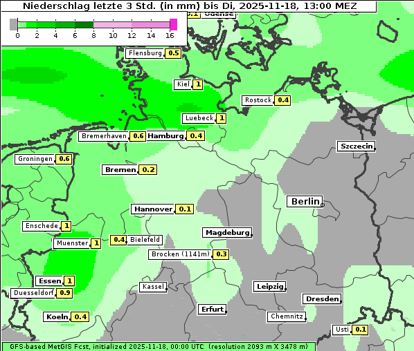 Niederschlag, 18. 11. 2025