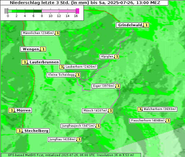 Niederschlag, 26. 7. 2025