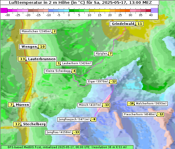 Temperatur, 17. 5. 2025