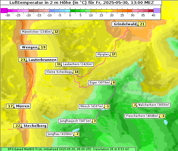 Temperatur, 30. 5. 2025