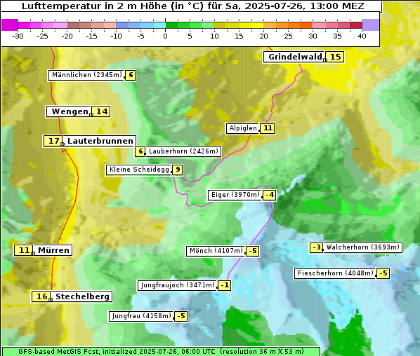 Temperatur, 26. 7. 2025