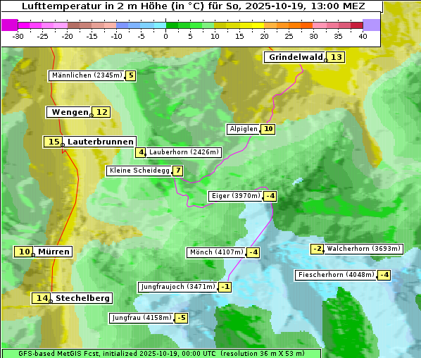 Temperatur, 19. 10. 2025