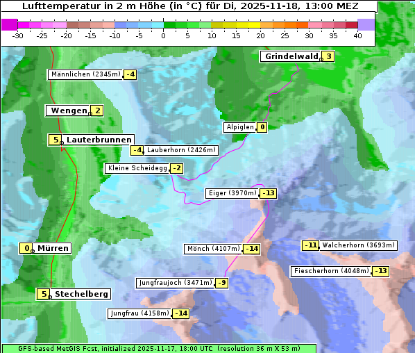 Temperatur, 18. 11. 2025