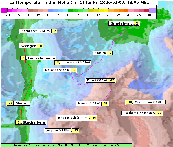 Temperatur, 9. 1. 2026