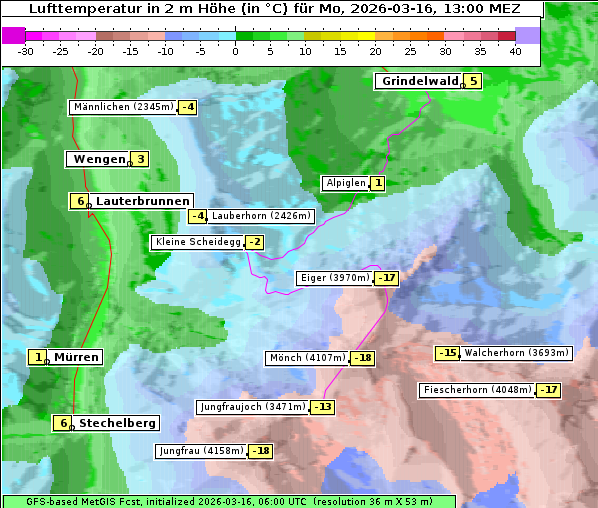 Temperatur, 16. 3. 2026