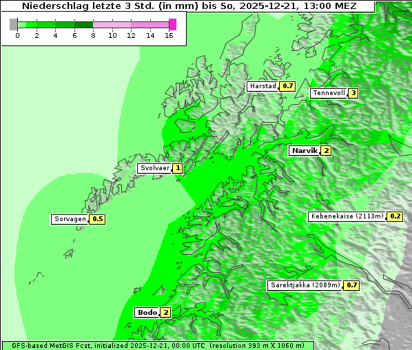 Niederschlag, 21. 12. 2025
