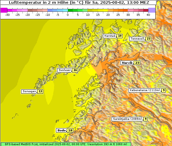 Temperatur, 2. 8. 2025