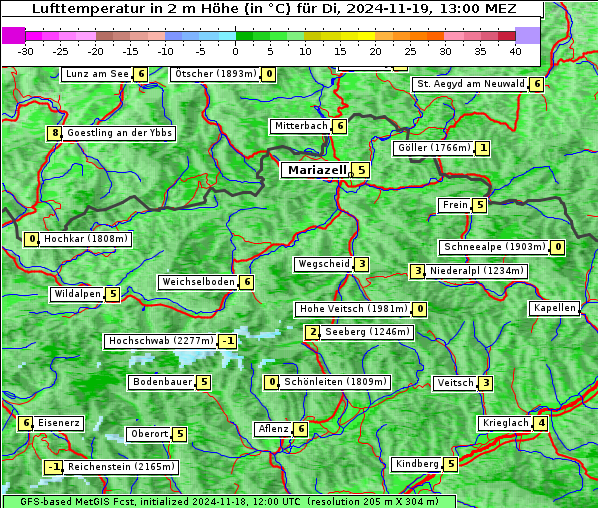 Temperatur, 19. 11. 2024