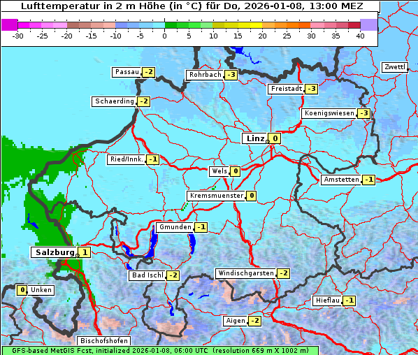 Temperatur, 8. 1. 2026
