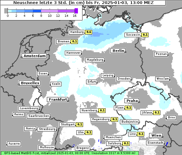 Neuschnee, 3. 1. 2025