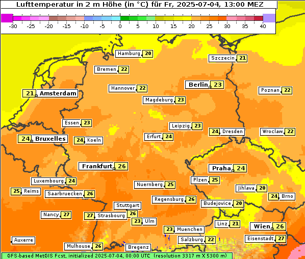 Temperatur, 4. 7. 2025