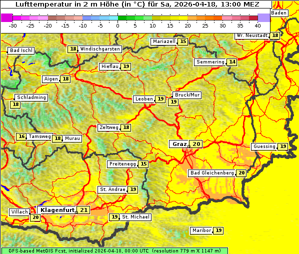 Temperatur, 18. 4. 2026