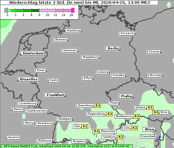 Niederschlag, 15. 4. 2026