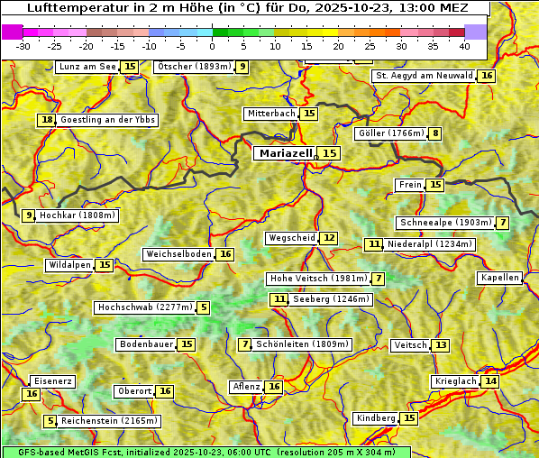 Temperatur, 23. 10. 2025