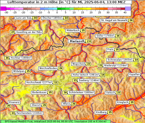 Temperatur, 4. 6. 2025