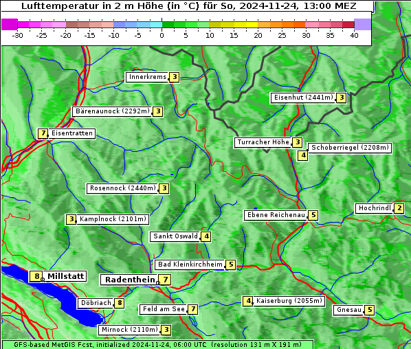 Temperatur, 24. 11. 2024