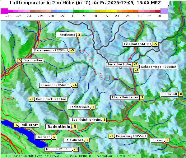 Temperatur, 5. 12. 2025