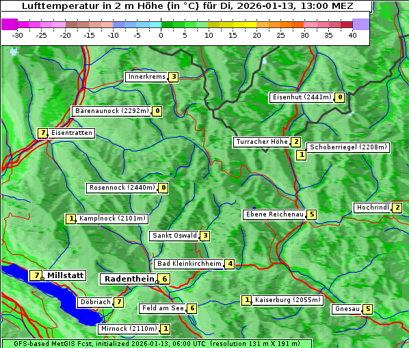 Temperatur, 13. 1. 2026