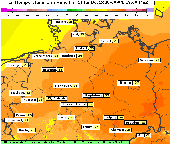 Temperatur, 4. 9. 2025