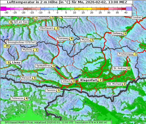 Temperatur, 2. 2. 2026