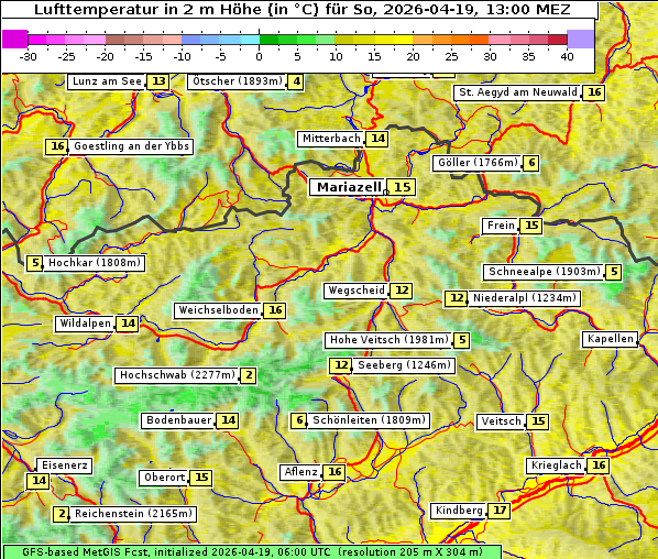 Temperatur, 19. 4. 2026