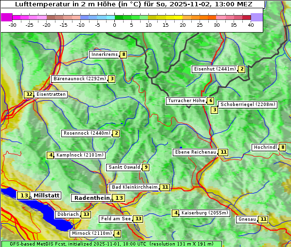 Temperatur, 2. 11. 2025
